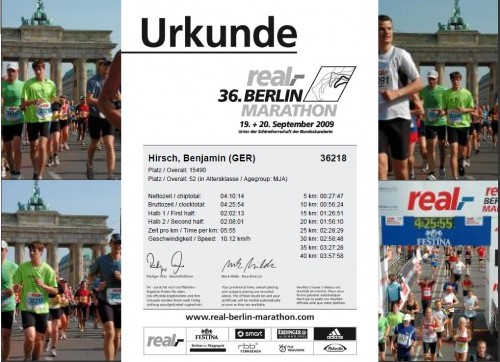 Mannschaftskapitän der A-Junioren beim Berlin-Marathon