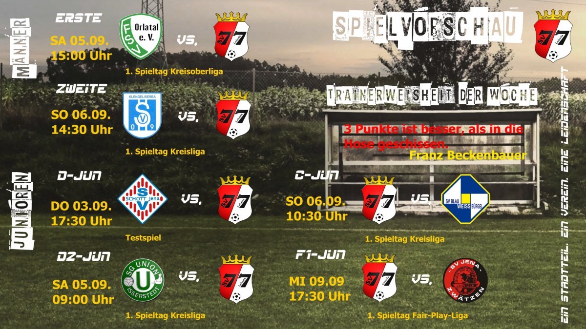 Spielvorschau 03.09.2020